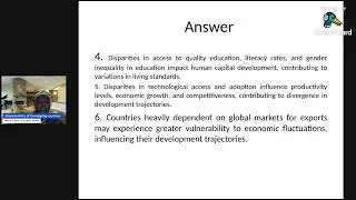 Common characteristics of Developing counties