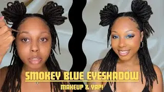 Chit Chat GRWM | Smokey Blue Eyeshadow | Makeup & Yap | Bold Eyeshadow Look | Makeup