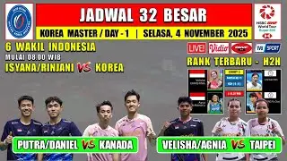 Jadwal 32 Besar Korea Master 2025 Hari Ini ~ ISYANA/RINJANI vs KOREA ~ 6 WAKIL INDONESIA