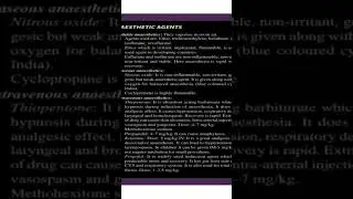 Anaesthetic agents #ether #nitrousoxide #propofol #thiopentone #ketamine #mbbs #bams #bhms #fypシ