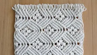 Woven Diamond Mesh Macrame Pattern for Bag, Coaster, Wall Decor