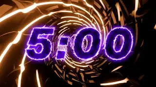 5 Minute SPIRAL LIGHT TUNNEL Countdown Timer with music 🌌⏳ (4K)