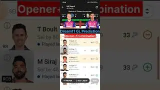 RR vs RCB Dream11 GL Team (Opener+5 Combination)#glteam #rcbvsrr