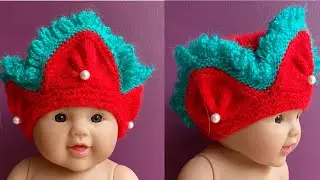 छोटे बच्चों के लिए बनाए झालर वाली डिज़ाइन का गर्म टोपा ॥ new design woollen cap for newborn baby
