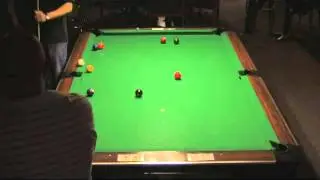 RARE 9-ball break! Cue ball rests on rail cushion after break during match.