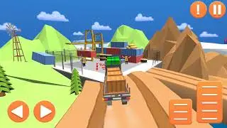Construction transport game for kids - Uphill Blocky Truck