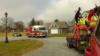 ride along trip Santa on fire trucks