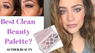 AETHER BEAUTY ROSE QUARTZ PALETTE! | Demo, Swatches + Review | CLEAN BEAUTY EYESHADOW PALETTE!