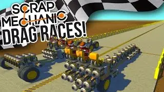 Scrap Mechanic Multiplayer Gameplay - DRAG RACING COMPETITION (Scrap Mechanic Funny Moments)