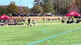 Lili Roberts: ECNL game- run down line, one time pass assist 