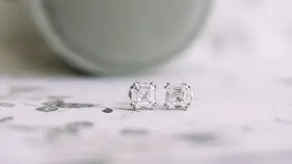 2 ct Asscher Cut Lab Diamond Stud Earrings in White Gold | Ada Diamonds
