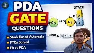 67. PDA GATE Questions | Push Down Automata in Telugu | Push Down Automata Previous Year Problems 