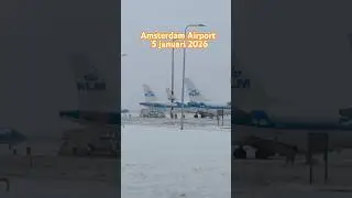 Snowy Day at Amsterdam Airport ❄️✈️