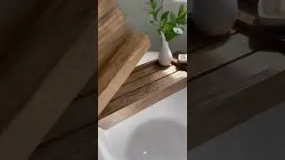 Custom made bathtub tray with book/tablet stand #woodworking #bathroom #diy #relaxing