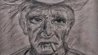 Shading  old person  (portrait drawing #sketching