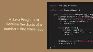 A Java Program to reverse the digits of a number using while loop #java #program #oop #viral