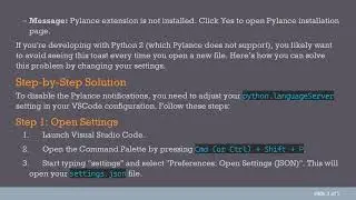 How to Permanently Disable Pylance Toast Notifications in Visual Studio Code