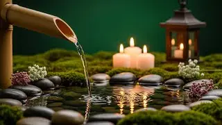 Emerald Zen Deep Green Ambient Music,Soothing Bamboo Water Sounds for Sleep Studying & Stress Relief