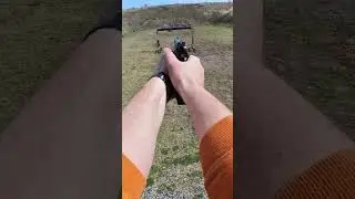 Practicing a double action pull with the CZ Custom Bull Shadow on steel.