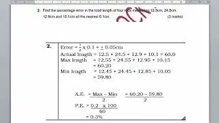 Approximation and Error KCSE 2025 Prediction