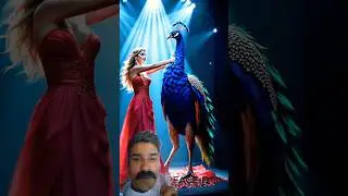 A woman dance with a peacok #magic #talent #dance #shorts #performance #shorts video #shorts #viral