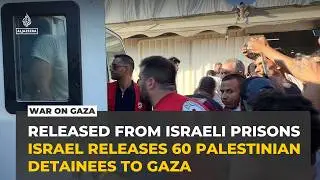 Around 60 Palestinian detainees arrive in Gaza from Israeli jails in largest release since October