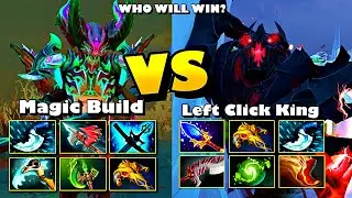 КТО ПОБЕДИТ? Битва на средней линии: Outworld Destroyer Magic Build против Shadow Fiend Left Clic...