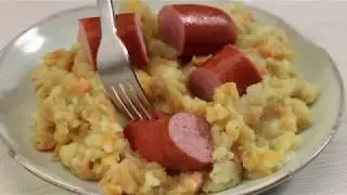 Traditionele hutspot met rookworst