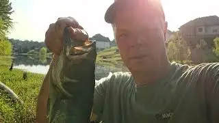 In God fishing caught a Largemouth Black Bass at a community pond in Margaret Alabama