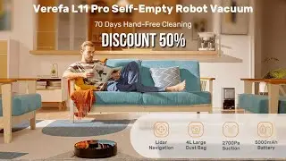 Verefa L11 Pro Self Emptying Robot Vacuum 2700Pa, LIDAR Navigation Robot Vacuum Cleaner 70 Days