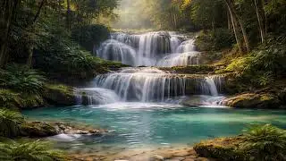 10-MINUTE Relaxing Waterfall View with Natural Sounds |🌿Peaceful Streams🌿| For Sleep & Spa💆🏻&zwj;♀️🧘🏻🕯😌