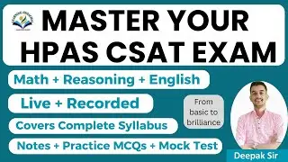 Master your HPAS CSAT Exam 2026 | Classes designed for Selection only |  #hpas #hpexams  #csat