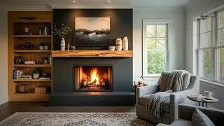 Cozy Reading Nook by Fireplace Live Design in Real Time