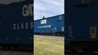 Bet you have never seen this! GATX Classroom / Tank Trainer cars go whizzing past on the Toledo Sub!