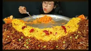 Maggi  noodles 🍜 with pasta eating challenge || #maggi #noodles #video #asmr #foodie #mukbang #food 