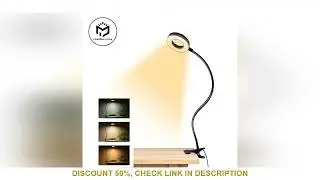 48 LEDs Clip on Desk Lamp 360&deg;Flexible Gooseneck Reading Table Light Eye-Caring USB Clamp Books Nigh