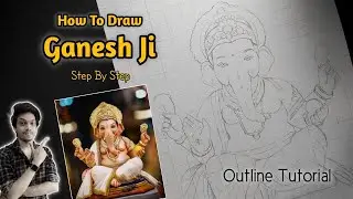 How To Draw Ganesh Ji Step By Step Outline Tutorial | its Art Adda | Ganesh Ji Drawing #ganesh