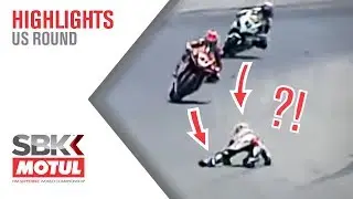 Rider Crashes INTO Path of Superbikes! | US Round 2008 | WorldSBK