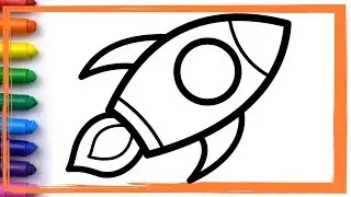TOY ROCKETSHIP Drawing and Coloring pages for kids Learn colors | Whoopee Playhouse
