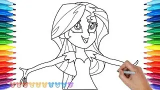 How to Draw My Little Pony Sunset Shimmer Equestria Girls #10 | Cute Drawing * DogCatToys