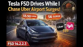 Tesla FSD 14.2.2.3 Drives While I Chase Uber & Airport Surges | Real-World FSD Test
