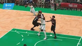 NBA 2K25  JAYLEN BROWN PERFORMS THE REVERSE TWO HANDED DUNK OVER HIS DEFENDER !!!