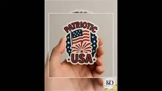 Patriotic USA Sticker with Flag and Fireworks &ndash; Red, White & Blue Vinyl Decal