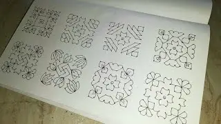 8×8 Dot kolam designs for beginners. Easy rangoli. Easy Dot kolam/ muggulu. Daily use kolam/rangoli