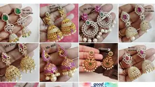 Latest Ear Rings collection | One gram gold Butta Jumkas | CZ Stone Jumkas 1 gr gold jewellery