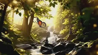 Calming Nature Ambience 🌲 Water Sound & Piano to Calm Anxiety 💧🎼