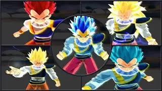 Vegeta Yadrat Transformations (SSJ-Majin-SSJ3-SSG-SSJB-SSJBE) | Dragon Ball Budokai Tenkaichi 3