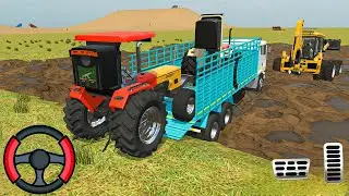 Drive JCB and Unloading Stone From Tractor in Game 🔥 #jcb #tractor #dumper #truck #gamingvideos