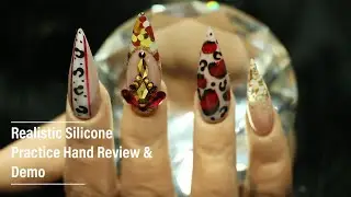 Handolly Silicone Practice Hand Review & Autumn Leopard Print Acrylic Nails