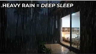 Heavy Rain on Forest Cabin Roof &ndash; No Ads Sleep Sounds for Deep Relaxation Studying ASMR Black Screen